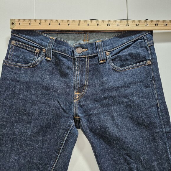 Nudie Jeans Mens 29x34 Blue Dark Straigh Leg Stretch Italy Organic Cotton Preppy - Picture 4 of 16